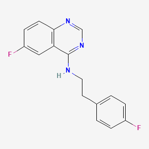 molecular formula C16H13F2N3 B7851790 6-fluoro-N-[2-(4-fluorophenyl)ethyl]quinazolin-4-amine 