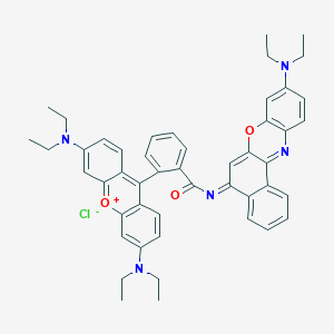 molecular formula C48H50ClN5O3 B078518 3,6-Bis(diethylamino)-9-(2-(((9-(diethylamino)-5H-benzo(a)phenoxazin-5-ylidene)amino)carbonyl)phenyl)xanthylium chloride CAS No. 14969-56-3