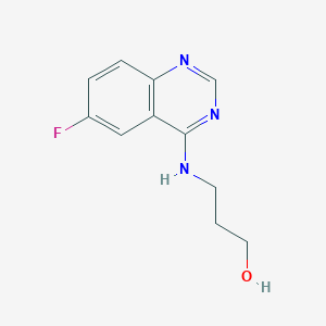 molecular formula C11H12FN3O B7851811 3-[(6-Fluoroquinazolin-4-yl)amino]propan-1-ol 