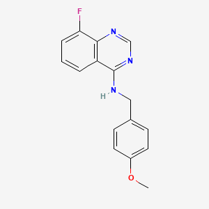 molecular formula C16H14FN3O B7851840 8-fluoro-N-[(4-methoxyphenyl)methyl]quinazolin-4-amine 