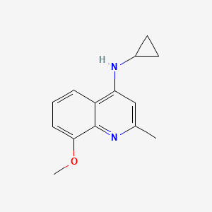 molecular formula C14H16N2O B7851866 N-cyclopropyl-8-methoxy-2-methylquinolin-4-amine 