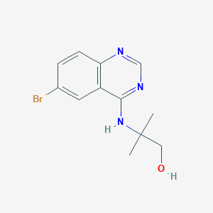 molecular formula C12H14BrN3O B7851869 2-[(6-Bromoquinazolin-4-yl)amino]-2-methylpropan-1-ol 