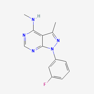 molecular formula C13H12FN5 B7851876 1-(3-fluorophenyl)-N,3-dimethylpyrazolo[3,4-d]pyrimidin-4-amine 
