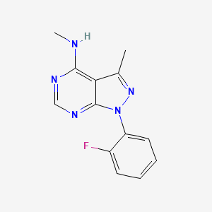 molecular formula C13H12FN5 B7851883 1-(2-fluorophenyl)-N,3-dimethylpyrazolo[3,4-d]pyrimidin-4-amine 
