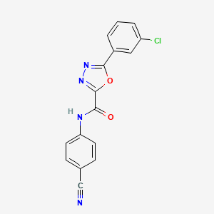 molecular formula C16H9ClN4O2 B7852003 5-(3-chlorophenyl)-N-(4-cyanophenyl)-1,3,4-oxadiazole-2-carboxamide 