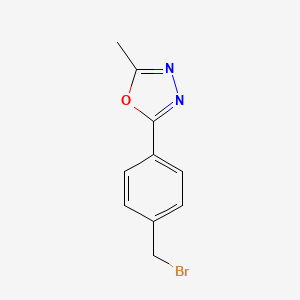 molecular formula C10H9BrN2O B7852008 2-(4-(Bromomethyl)phenyl)-5-methyl-1,3,4-oxadiazole CAS No. 946409-17-2