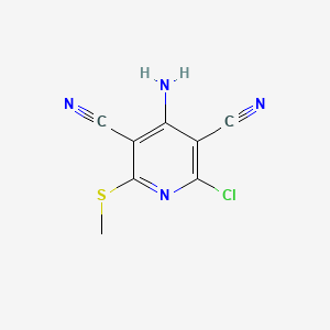 molecular formula C8H5ClN4S B7852016 4-Amino-2-chloro-6-(methylthio)-3,5-pyridinedicarbonitrile 