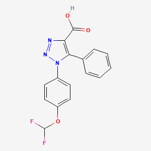 molecular formula C16H11F2N3O3 B7852033 1-[4-(difluoromethoxy)phenyl]-5-phenyl-1H-1,2,3-triazole-4-carboxylic acid 