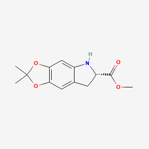 molecular formula C13H15NO4 B7852070 methyl 2,2-dimethyl-6,7-dihydro-5H-[1,3]dioxolo[4,5-f]indole-6-carboxylate 