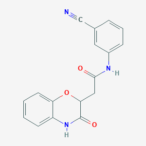 molecular formula C17H13N3O3 B7852108 N-(3-cyanophenyl)-2-(3-oxo-4H-1,4-benzoxazin-2-yl)acetamide 