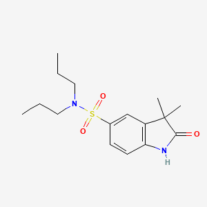 molecular formula C16H24N2O3S B7852116 3,3-dimethyl-2-oxo-N,N-dipropyl-2,3-dihydro-1H-indole-5-sulfonamide 