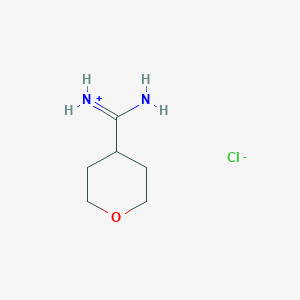 [Amino(oxan-4-yl)methylidene]azanium;chloride