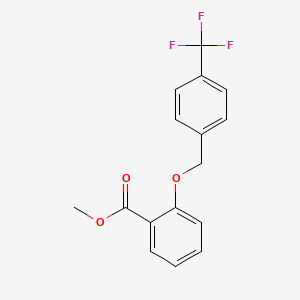 molecular formula C16H13F3O3 B7852146 Methyl 2-{[4-(trifluoromethyl)benzyl]oxy}benzoate CAS No. 1163729-48-3