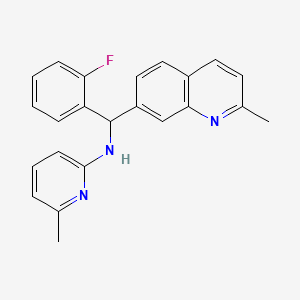 molecular formula C23H20FN3 B7852190 N-[(2-fluorophenyl)(2-methyl-7-quinolinyl)methyl]-N-(6-methyl-2-pyridinyl)amine 