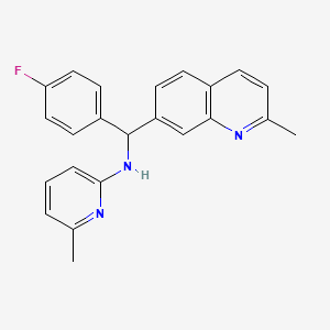 molecular formula C23H20FN3 B7852193 N-[(4-fluorophenyl)(2-methyl-7-quinolinyl)methyl]-N-(6-methyl-2-pyridinyl)amine 