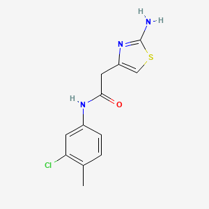 molecular formula C12H12ClN3OS B7852219 2-(2-Aminothiazol-4-yl)-N-(3-chloro-4-methylphenyl)acetamide 