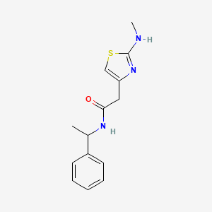 molecular formula C14H17N3OS B7852220 2-[2-(methylamino)-1,3-thiazol-4-yl]-N-(1-phenylethyl)acetamide 