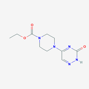 molecular formula C10H15N5O3 B7852239 Ethyl 4-(3-oxo-2,3-dihydro-1,2,4-triazin-5-yl)piperazine-1-carboxylate 