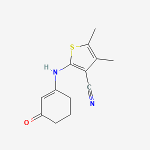 molecular formula C13H14N2OS B7852250 4,5-Dimethyl-2-[(3-oxo-1-cyclohexen-1-YL)amino]-3-thiophenecarbonitrile 