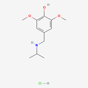 molecular formula C12H20ClNO3 B7852262 2,6-Dimethoxy-4-{[(propan-2-yl)amino]methyl}phenol hydrochloride 