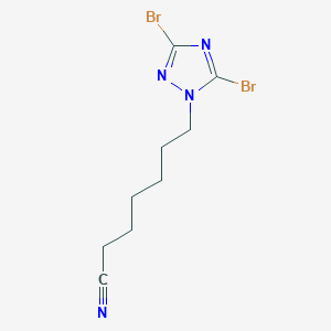 molecular formula C9H12Br2N4 B7852353 7-(3,5-Dibromo-1H-1,2,4-triazol-1-yl)heptanenitrile 