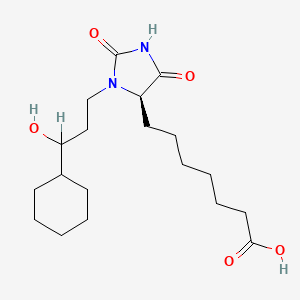 molecular formula C19H32N2O5 B7852436 7-((4R)-3-(3-Cyclohexyl-3-hydroxypropyl)-2,5-dioxoimidazolidin-4-yl)heptanoic acid 