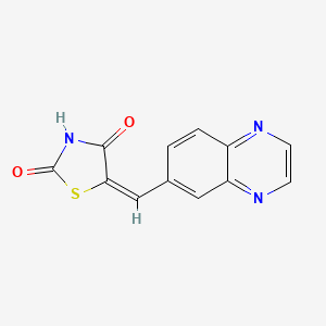 molecular formula C12H7N3O2S B7852547 5-(6-Quinoxalinylmethylene)-2,4-thiazolidinedione 