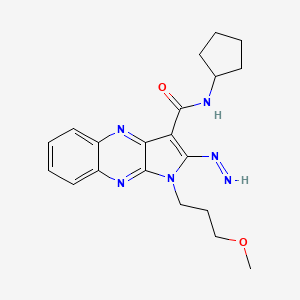 molecular formula C20H24N6O2 B7852579 N-Cyclopentyl-2-diazenyl-1-(3-methoxypropyl)-1H-pyrrolo[2,3-B]quinoxaline-3-carboxamide 