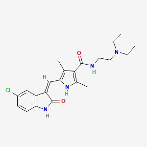 molecular formula C22H27ClN4O2 B7852672 5-[(Z)-(5-氯-2-氧代-1,2-二氢-3H-吲哚-3-亚甲基)甲基]-N-[2-(二乙氨基)乙基]-2,4-二甲基-1H-吡咯-3-甲酰胺 