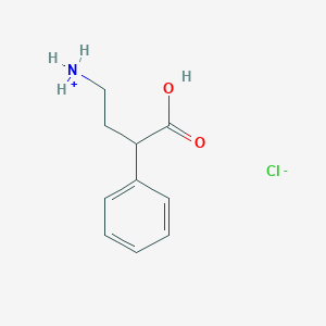 molecular formula C10H14ClNO2 B7852736 Butyric acid, 4-amino-2-phenyl-, hydrochloride 