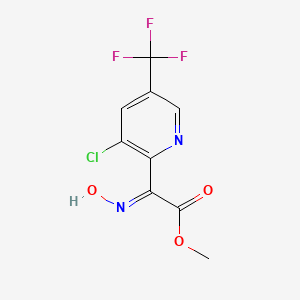 molecular formula C9H6ClF3N2O3 B7852954 methyl (2E)-2-[3-chloro-5-(trifluoromethyl)pyridin-2-yl]-2-(N-hydroxyimino)acetate 