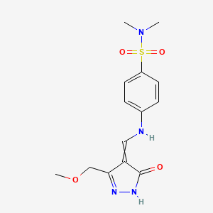 4-[[3-(methoxymethyl)-5-oxo-1H-pyrazol-4-ylidene]methylamino]-N,N-dimethylbenzenesulfonamide