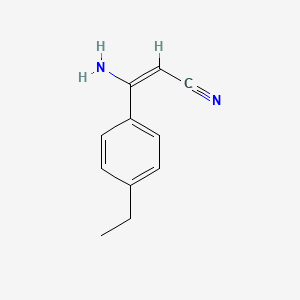 molecular formula C11H12N2 B7853036 (2E)-3-amino-3-(4-ethylphenyl)prop-2-enenitrile 