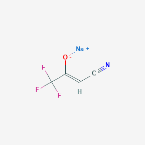 molecular formula C4HF3NNaO B7853101 Sodium; 1-cyano-3,3,3-trifluoro-propen-2-olate 