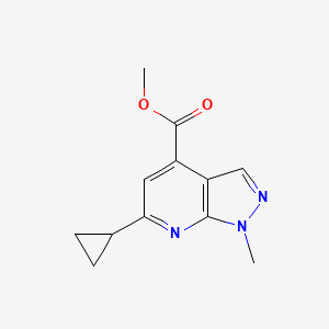 molecular formula C12H13N3O2 B7853103 methyl 6-cyclopropyl-1-methyl-1H-pyrazolo[3,4-b]pyridine-4-carboxylate 