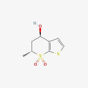 molecular formula C8H10O3S2 B7853144 (4R,6R)-6-Methyl-5,6-dihydro-4H-thieno[2,3-b]thiopyran-4-ol 7,7-dioxide 
