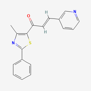 molecular formula C18H14N2OS B7853276 (2E)-1-(4-methyl-2-phenyl-1,3-thiazol-5-yl)-3-(pyridin-3-yl)prop-2-en-1-one 