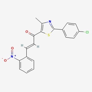 molecular formula C19H13ClN2O3S B7853286 (2E)-1-[2-(4-chlorophenyl)-4-methyl-1,3-thiazol-5-yl]-3-(2-nitrophenyl)prop-2-en-1-one 