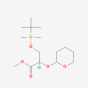 molecular formula C15H30O5Si B7853298 methyl 3-{[tert-butyl(dimethyl)silyl]oxy}-2-(tetrahydro-2H-pyran-2-yloxy)propanoate 