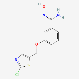 molecular formula C11H10ClN3O2S B7853310 3-[(2-chloro-1,3-thiazol-5-yl)methoxy]-N-hydroxybenzene-1-carboximidamide 