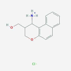 molecular formula C14H16ClNO2 B7853319 [2-(hydroxymethyl)-2,3-dihydro-1H-benzo[f]chromen-1-yl]azanium;chloride 