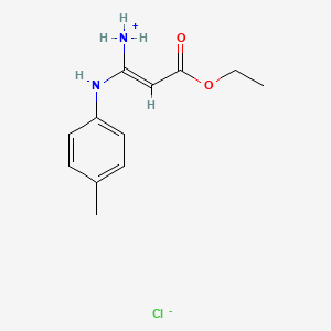 [(E)-3-ethoxy-1-(4-methylanilino)-3-oxoprop-1-enyl]azanium;chloride