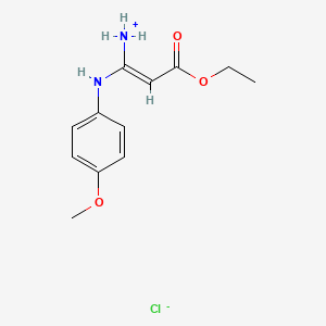 molecular formula C12H17ClN2O3 B7853379 [(E)-3-ethoxy-1-(4-methoxyanilino)-3-oxoprop-1-enyl]azanium;chloride 
