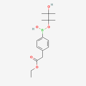 [4-(2-Ethoxy-2-oxoethyl)phenyl]-(3-hydroxy-2,3-dimethylbutan-2-yl)oxyborinic acid