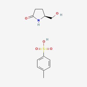 molecular formula C12H17NO5S B7853665 (S)-5-(Hydroxymethyl)pyrrolidin-2-one 4-methylbenzenesulfonate 