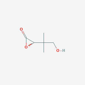 molecular formula C6H10O3 B7853673 (3S)-3-(1-hydroxy-2-methylpropan-2-yl)oxiran-2-one 