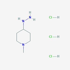 molecular formula C6H18Cl3N3 B7853787 4-Hydrazinyl-1-methylpiperidine trihydrochloride 