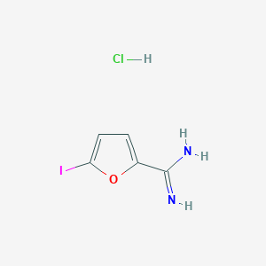 molecular formula C5H6ClIN2O B7854082 5-Iodofuran-2-carboximidamide hydrochloride 