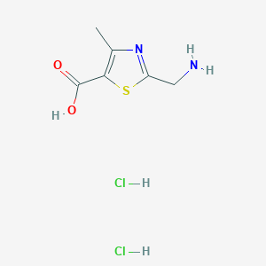 molecular formula C6H10Cl2N2O2S B7854210 2-(Aminomethyl)-4-methyl-1,3-thiazole-5-carboxylic acid dihydrochloride 