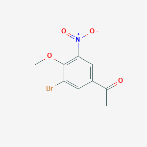 molecular formula C9H8BrNO4 B7854316 1-(3-Bromo-4-methoxy-5-nitrophenyl)ethan-1-one 